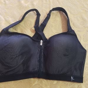 40d front zip sports bra
